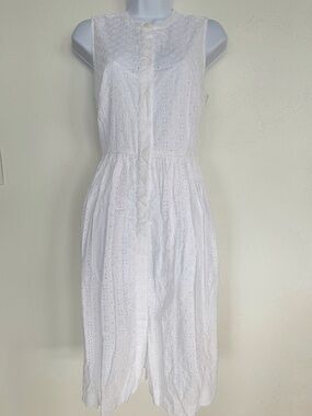 J. Crew White Eyelet Midi Summer Dress